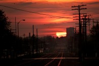 The setting sun lined up with these railroad tracks this evening, and I stopped and took a picture of it. That’s about it, so thanks for stopping by.