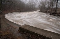 A fast flowing Oak Creek. The many shades of brown currently on display in Wisconsin.